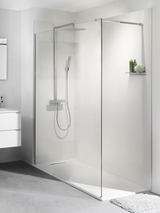 Balmani Zeno douchewandbekleding 180 x 90 x 260 cm composietmarmer mat wit leisteenstructuur