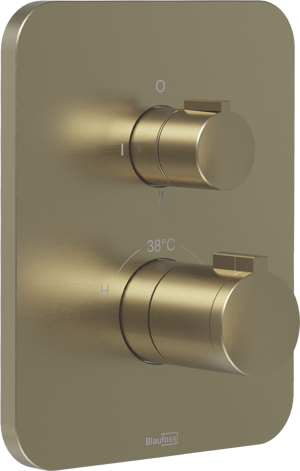 Blaufoss Smartbox Softline thermostat encastrable 2 ou 3 sorties Brushed Champagne Gold incl élément intégré