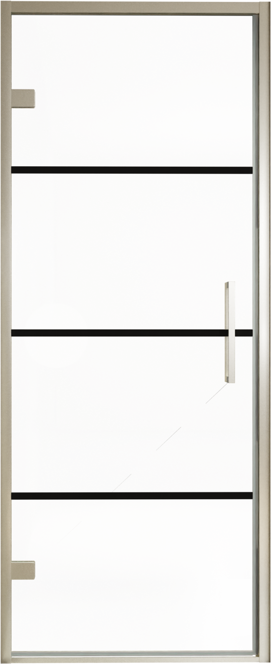 Balmani Senses Design douche draaideur links 90 cm x 210 cm Lined glas, Brushed CoolMetal profielen