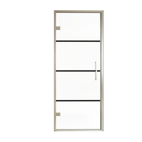 Balmani Senses Design douche draaideur links 90 cm x 210 cm Lined glas, Brushed CoolMetal profielen