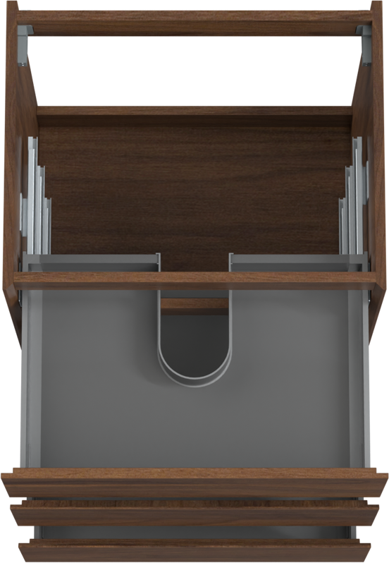 Storke Edge staande wastafelonderkast 65 x 52 cm notenhout 3 lades