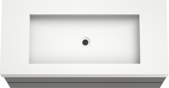 Balmani Lucida meuble salle de bains suspendu 120 x 55 cm chêne noir avec Modus lavabo simple pour 2 trous de robinet en solid surface blanc mat