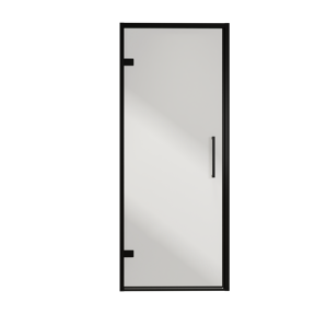 Balmani Senses Design douche draaideur links 90 cm x 210 cm Reflex spiegelglas, Zwarte profielen