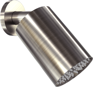 Blaufoss Luxor 90 Duschkopf Rund, 14 x 9 cm, Wandmontage, Brushed CoolMetal