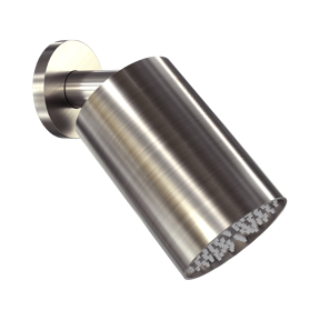 Blaufoss Luxor 90 Duschkopf Rund, 14 x 9 cm, Wandmontage, Brushed CoolMetal