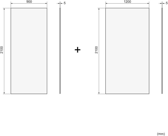 Linie Plato set douchewandpanelen 120 x 90 x 210 cm pvc lichtgrijs Clermont
