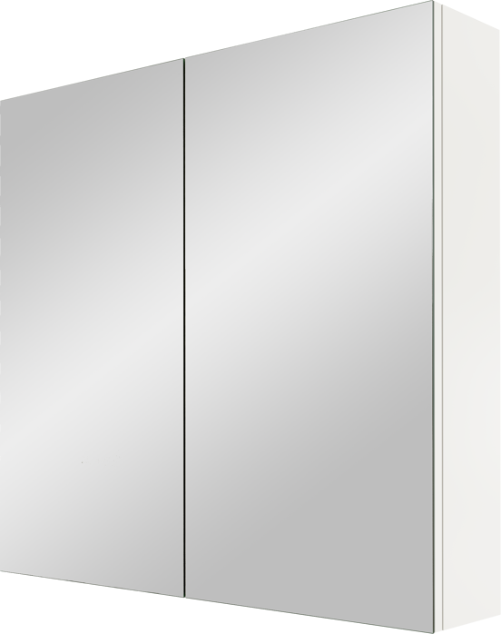 Linie Montro Spiegelschrank Bad: 80 x 75 cm, Weiß glänzend