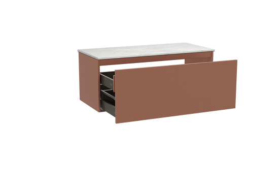 Balmani Sfera meuble salle de bains suspendu 120 x 55 cm cotto avec Stretto tablette simple ou double en marbre carrara