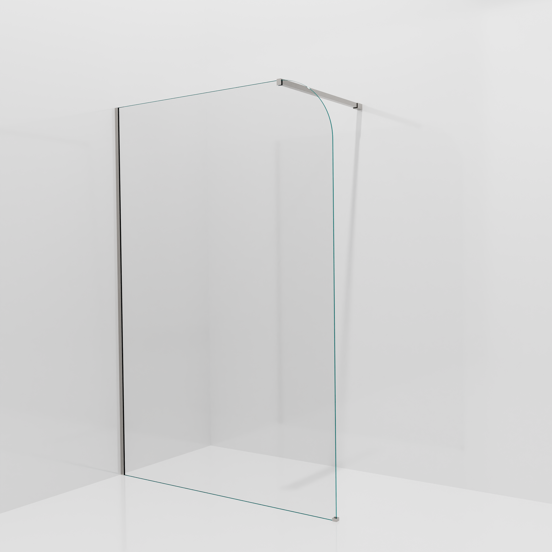Balmani Modular Walk-In Dusche: 140 x 200 cm, Klarglas abgerundet, inklusive Coating, Profil Brushed Inox