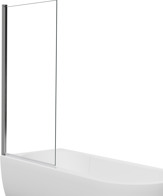 Luca Varess Kuresa pare-baignoire simple 85cm verre transparent profil chrome brillant
