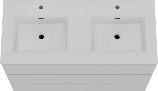 Storke Edge meuble salle de bains à poser 120 x 52 cm blanc brillant avec Kera double vasque en céramique blanc brillant