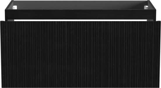 Storke Ribs zwevende wastafelonderkast 105 x 52 cm zwarte eik 2 lades