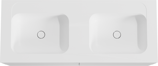 Balmani Mitra meuble salle de bains suspendu 135 x 55 cm blanc mat avec Tablo Strada double vasque en marbre composite blanc mat