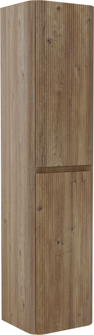 Storke Soft zwevende badkamerkast 40 x 35 x 170 cm ruwe eik vert. sym. Groef