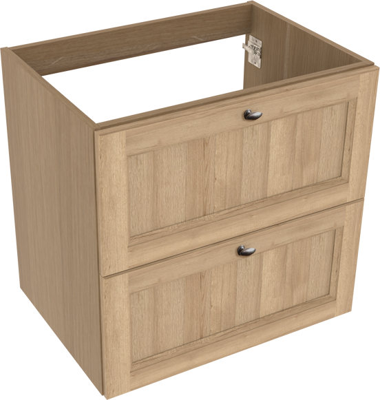 Balmani Lemon meuble sous-vasque a poser 75 x 55 cm chêne vieilli 2 tiroirs