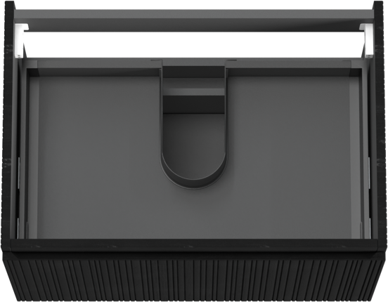 Storke Ribs zwevende wastafelonderkast 75 x 52 cm zwart eiken 2 lades