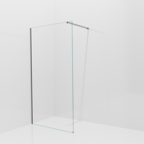Balmani Modular Walk-In Dusche: 110 x 200 cm, Klarglas, inklusive Coating, Profil Brushed Inox