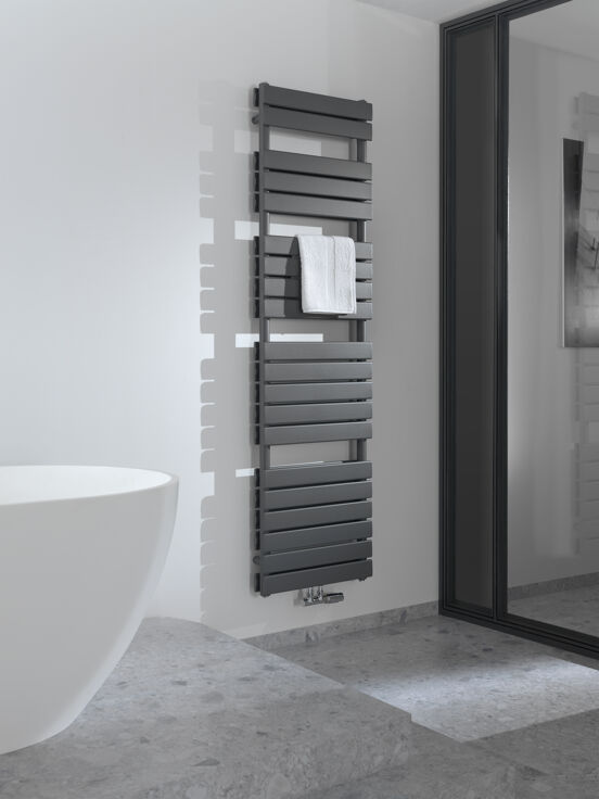 Vipera Vulcan dubbele handdoekradiator 50 x 183,5 cm centrale verwarming antraciet grijs zij- en middenaansluiting 1.683W