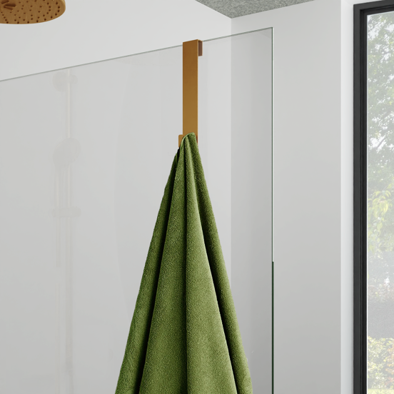 Blaufoss Gulio douchehouder met dubbele haak Brushed Rosegold