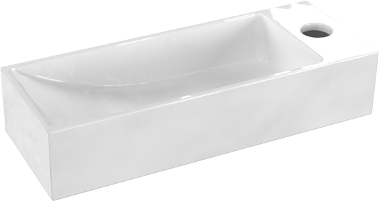 Luca Varess Funky handenwasser 38 x 14,5 cm glanzend witte porselein