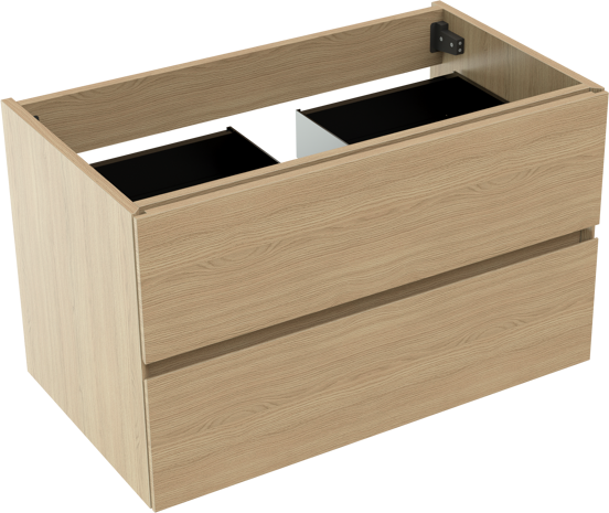 Storke Edge zwevende wastafelonderkast 80 x 46 cm natuur eik 2 lades