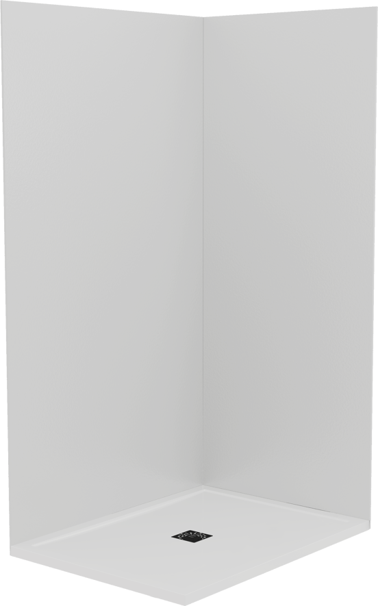 Balmani Zeno set douchewandbekleding 120 x 90 x 220 cm composietmarmer lichtgrijs leisteenstructuur