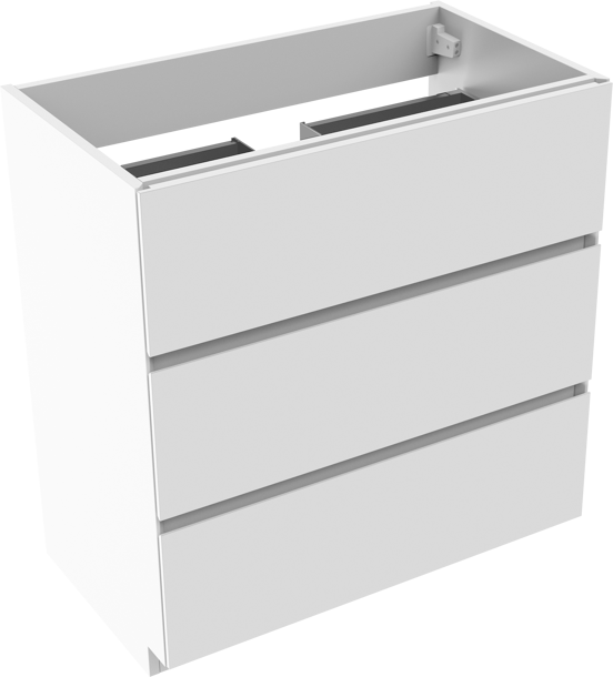 Storke Edge staande wastafelonderkast 80 x 46 cm glanzend wit 3 lades