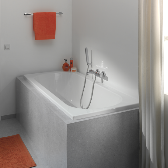 Luca Varess Rosala tweepersoons inbouwbad 180 x 80 cm acryl glanzend wit