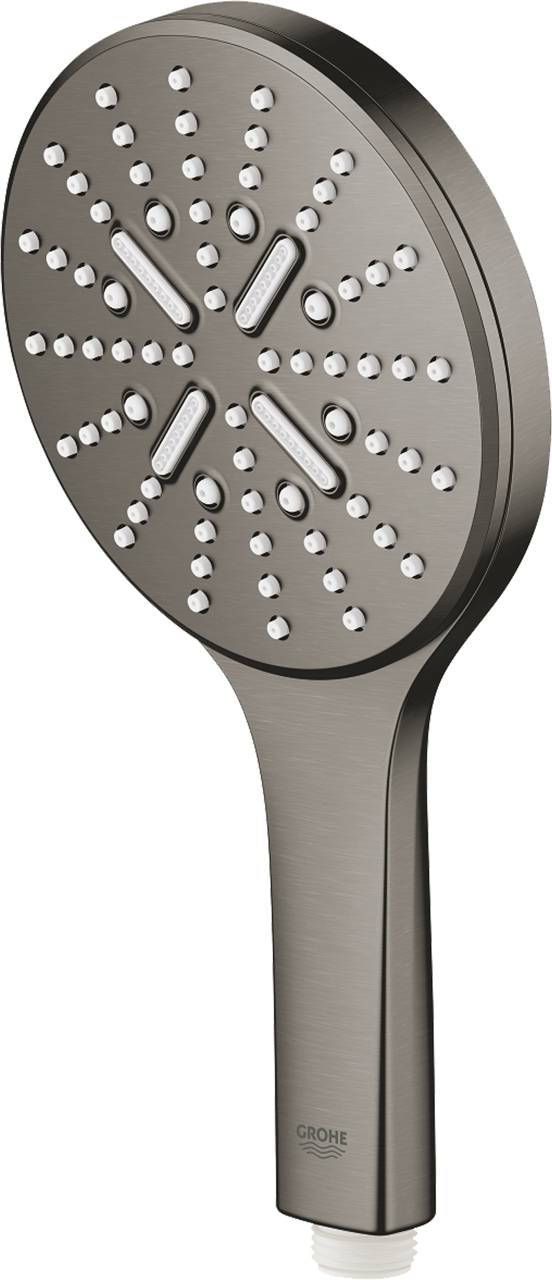 Grohe Rainshower Smartactive 130 Handbrause: 3jet, Brushed Hard Graphite