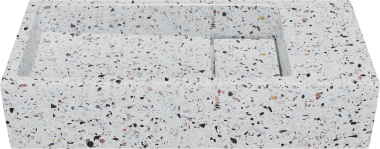 Balmani Mood Handwaschbecken: 45 x 20 cm, Bianco Nero Terrazzo