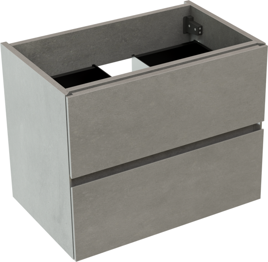 Storke Edge zwevende wastafelonderkast 60 x 40 cm beton donkergrijs 2 lades