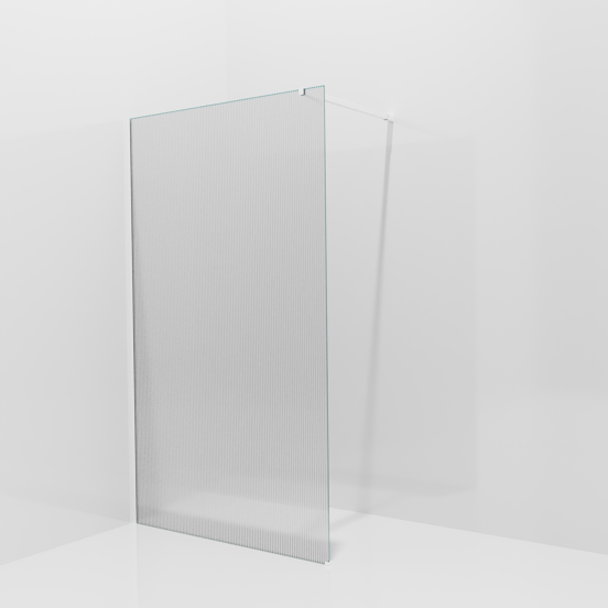Balmani Modular inloopdouche: 120 x 200 cm, Ribs met coating, Mat witte profielen
