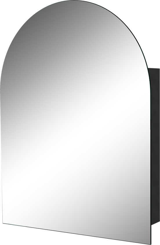 Storke Spiegelschrank Bad: Rund (Bogen), 55 x 70 cm, Schwarz Matt