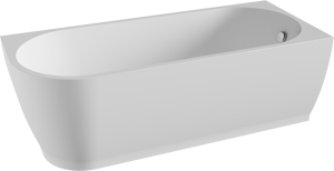 Linie Paulo baignoire d'angle droite mono 170 x 70 cm acrylique blanc mat