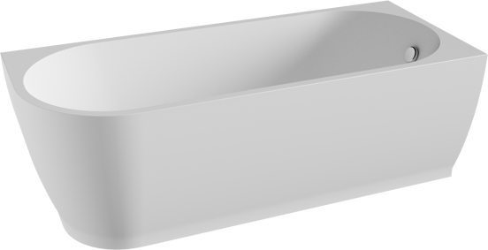 Linie Paulo baignoire d'angle droite mono 170 x 70 cm acrylique blanc mat