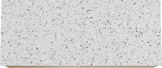 Balmani Mitra hängendes Möbelstück Set: 135 x 55 cm, Rohe Eiche, mit Stretto Einzel- oder Doppel Waschtischplatte, Terrazzo in Weiß/Schwarz matt