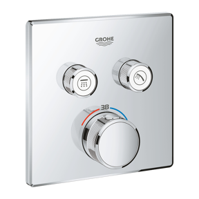 Grohe Grohtherm SmartControl Square Thermostat-Duscharmatur: Unterputz, für 2 Verbraucher, Chrom glänzend