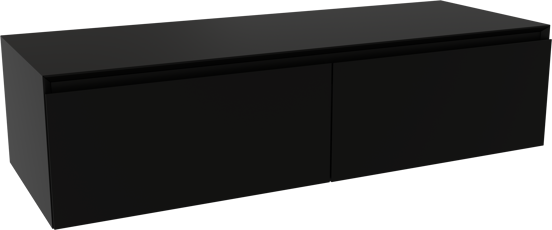 Storke Edge Modulo zwevende wastafelonderkast 130 x 48 cm mat zwart 2 lades