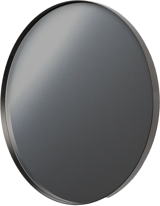 Balmani Giro Round Badspiegel: Rund, Brushed Gunmetal, Ø 75 cm