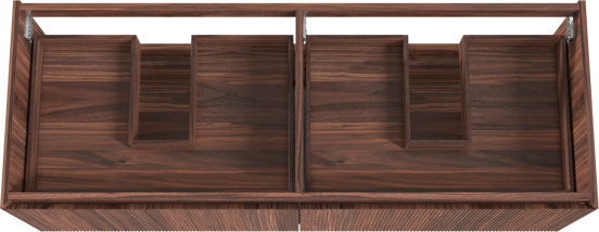 Balmani Fila hängender Waschbeckenunterschrank: 150 x 55 cm, Nussbaum, Furnierholz, 4 Schubladen
