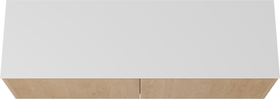 Balmani Eclips meuble salle de bains suspendu 180 x 55 cm Chêne naturelle avec Stretto tablette simple ou double en Solid Surface blanc mat