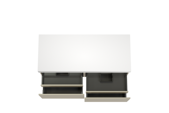 Balmani Sfera meuble salle de bains suspendu 135 x 55 cm dune avec Dominus tablette simple ou double en solid surface blanc mat