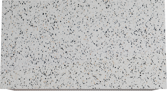 Storke Ribs meuble salle de bains suspendu 95 x 52 cm noyer avec Tavola tablette simple en blanc/noir mat terrazzo, Nervure droite symétrique verticale