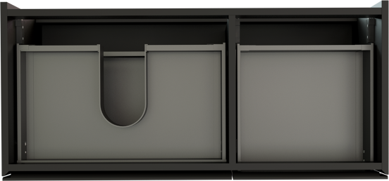 Storke Edge meuble sous-lavabo suspendu 100 x 46 cm asymétrique gauche noir mat 3 tiroirs