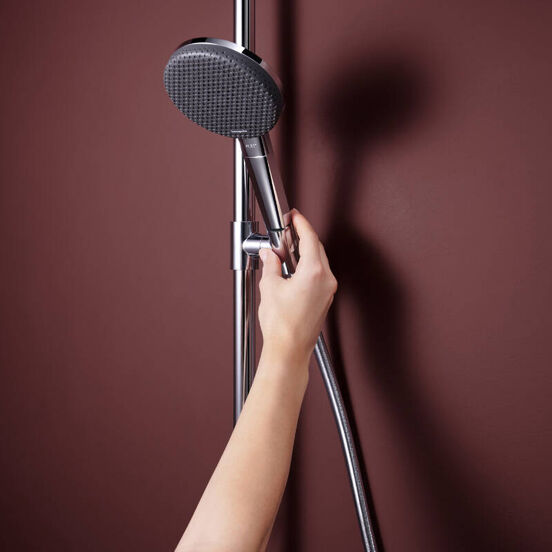 Hansgrohe Raindance Alive S Puro Showerpipe regendoucheset 300 1jet, Ecosmart met Ecostat element thermostaat glanzend chroom