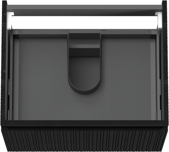 Storke Ribs zwevende wastafelonderkast 65 x 52 cm zwarte eik 2 lades