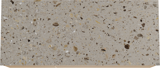 Balmani Mitra zwevend badkamermeubel 135 x 55 cm natuur eik met Stretto enkel of dubbel tablet in terrazzo greige terrazzo