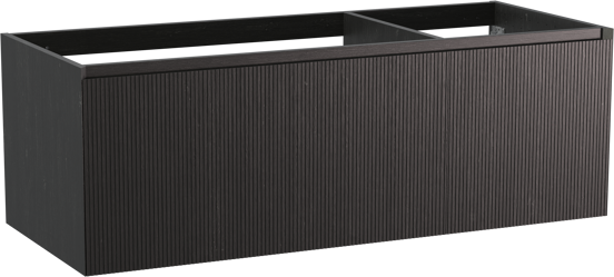 Balmani Fila zwevende wastafelonderkast 135 x 55 cm asymmetrisch links fineer zwart eiken 4 lades