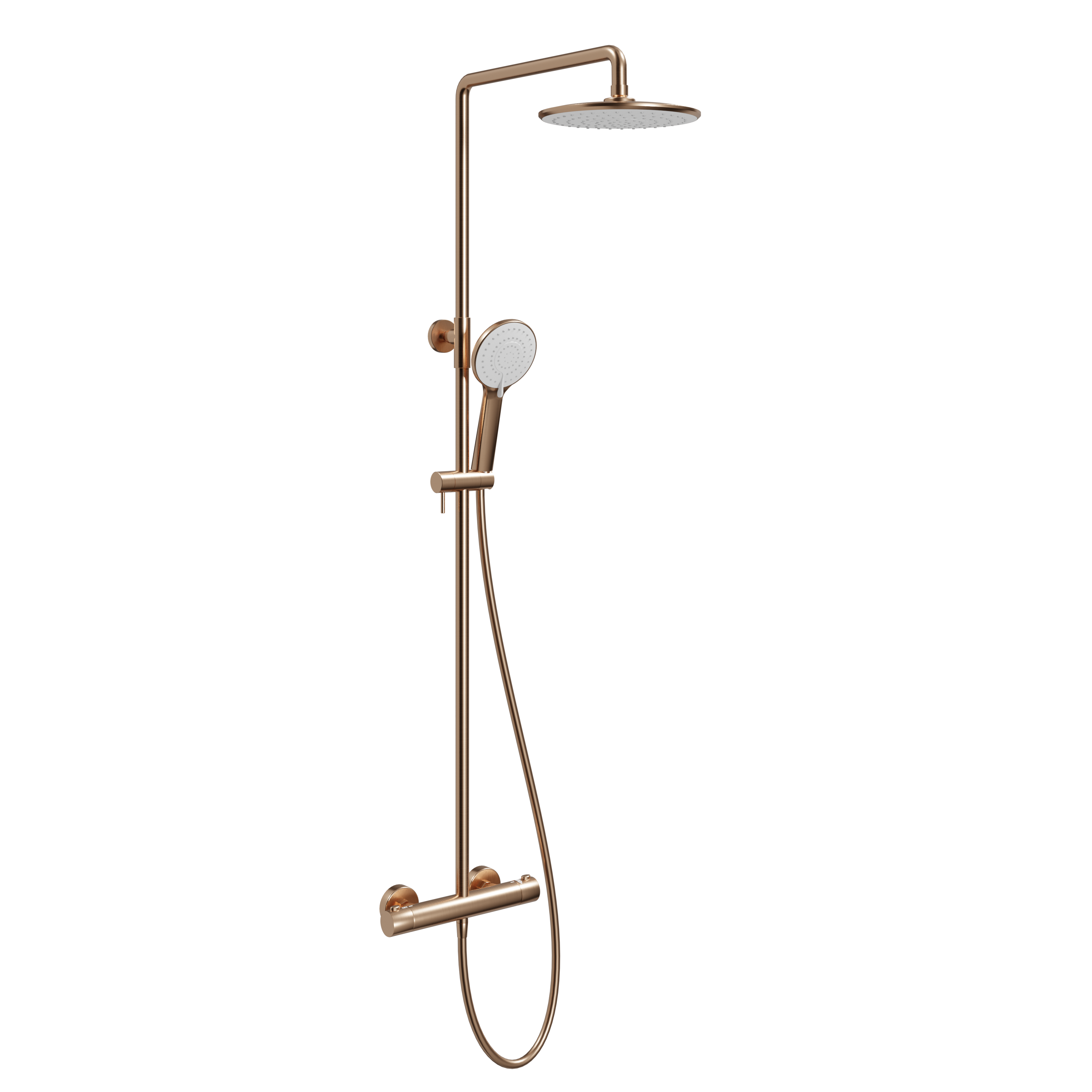 Linie Neptunus opbouw regendoucheset thermostatische kraan brushed rosegold