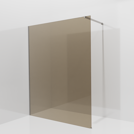 Balmani Modular inloopdouche: 160 x 200 cm, Brons glas met coating, Brushed Inox profielen
